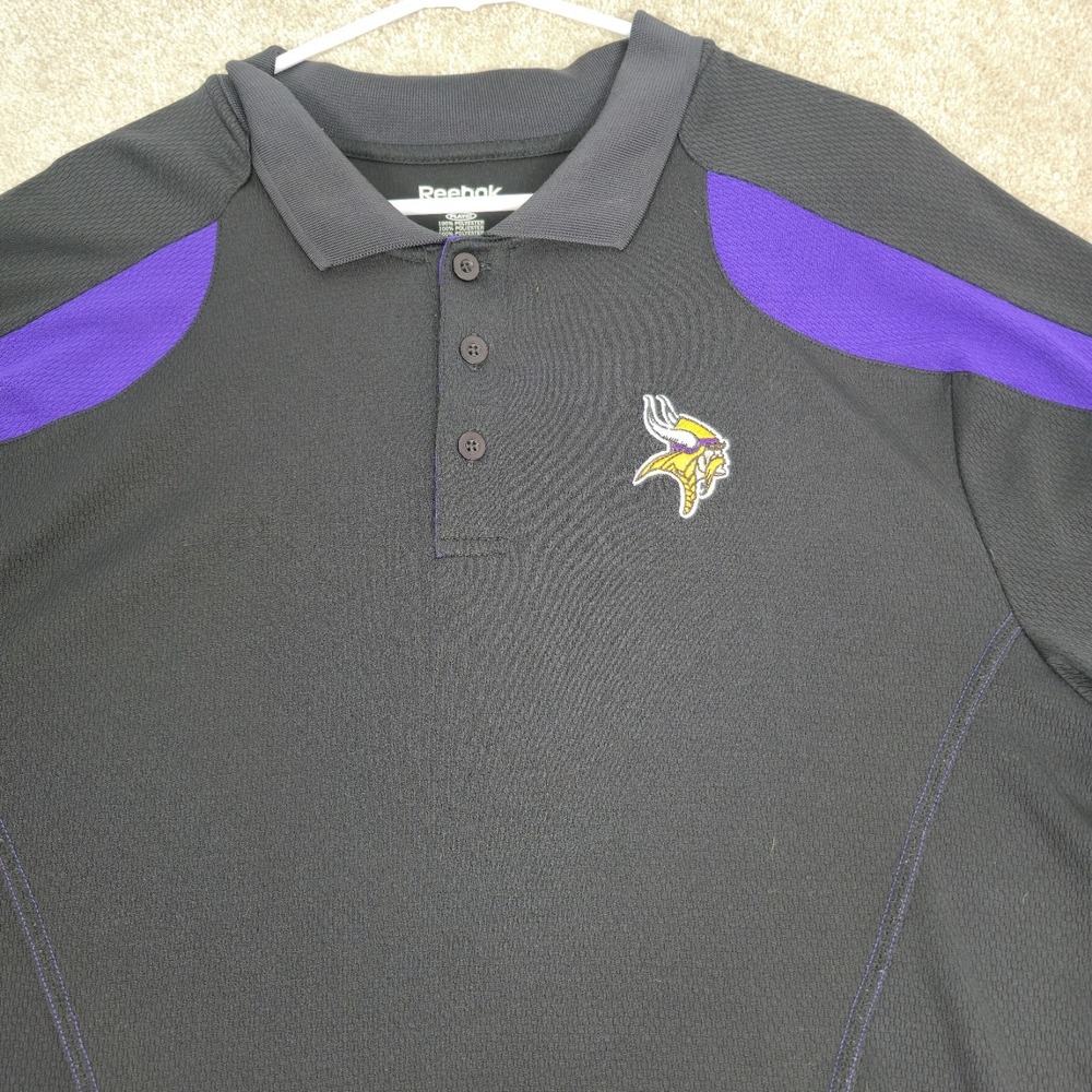 Vtg Y2k Minnesota Vikings Polo Mens Extra‎ Large Reebok Polyester Nfl Football